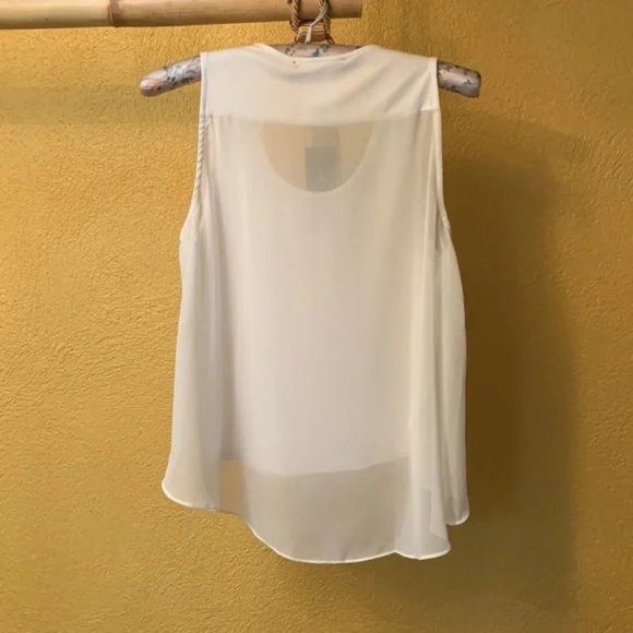 BCBG White Tank with Sheer Back, NWT, Size Small - Picture 2 of 3